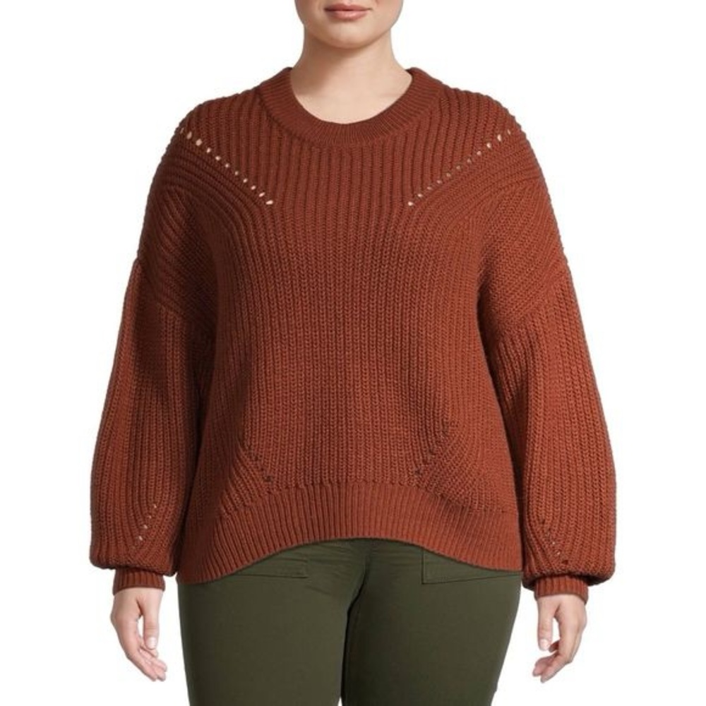 3X Terra & Sky Rust Knit Sweater